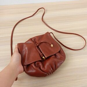 Vintage Saddle Crossbody Bag Brown Genuine Leather Drawstring Mini LEPANTO SPAIN